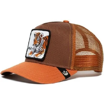 Goorin Bros. Wild Tiger braune Trucker-Kappe für Jungen mit Tiger.