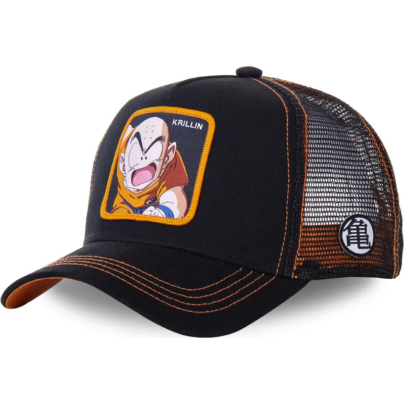 schwarze-trucker-kappe-krillin-kri3-dragon-ball-von-capslab