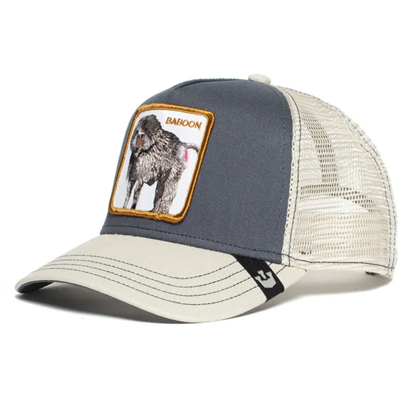 goorin-bros-buthead-pavian-graue-und-weisse-trucker-kappe