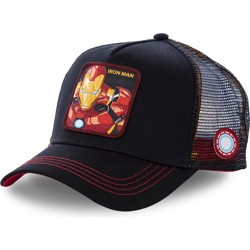 schwarze-trucker-kappe-fur-jungen-iron-man-kidiro2-marvel-comics-von-capslab