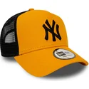 new-era-mlb-new-york-yankees-league-essential-a-frame-trucker-cap-orange-with-black-logo