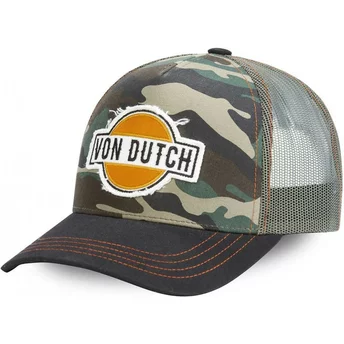 Von Dutch CAM Camouflage and Black Trucker Hat