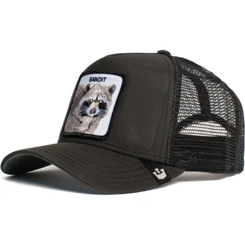 Schwarze Trucker-Kappe Waschbär Bandit von Goorin Bros.