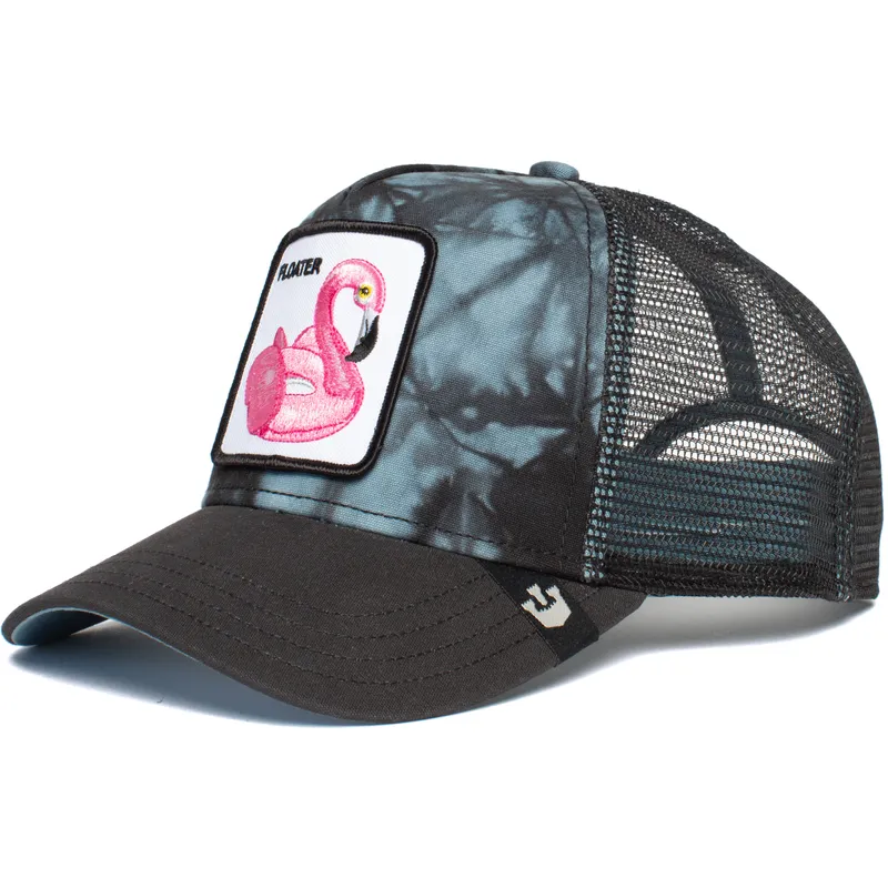 schwarze-trucker-kappe-flamingo-schwimmer-pool-partaaaay-von-goorin-bros