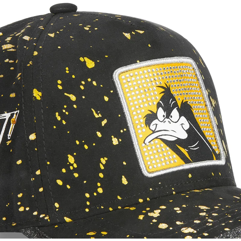 schwarze-verstellbare-curved-cap-daffy-duck-tag-daf-looney-tunes-von-capslab