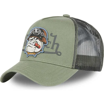 Sapkák ívelt zöld snapback perro bulldog BULL K Von Dutch