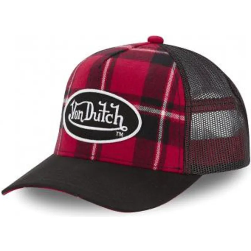 von-dutch-car-a1-rote-karierte-trucker-kappe