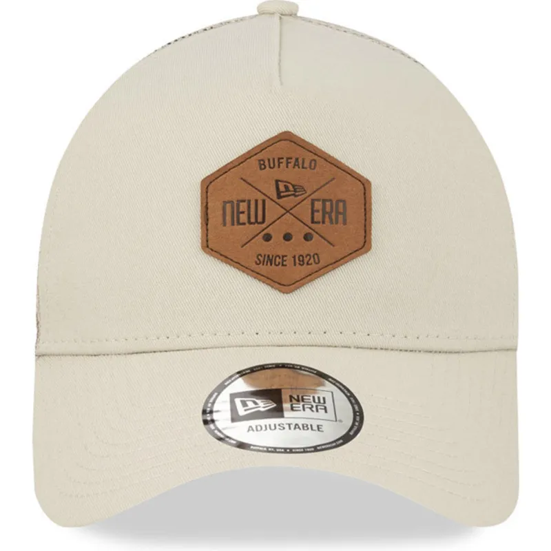 graue-trucker-kappe-a-frame-9forty-heritage-patch-von-new-era