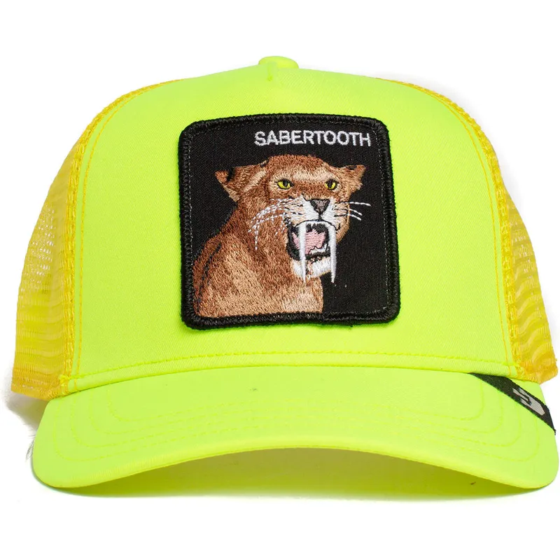 goorin-bros-the-farm-sabertooth-toothache-gelbe-trucker-kappe-mit-sabelzahnmotiv