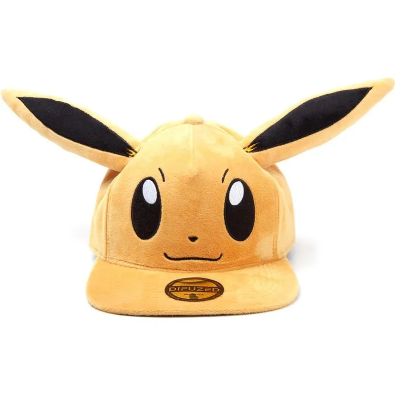 braune-flatcap-snapback-eevee-plush-pokemon-von-difuzed