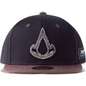 difuzed-flat-brim-valhalla-metal-badge-assassins-creed-black-and-brown-snapback-cap