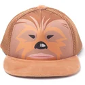 braune-flache-trucker-snapback-kappe-fur-jungen-chewbacca-star-wars-von-difuzed