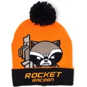 orangefarbene-und-schwarze-mutze-mit-bommel-rocket-raccon-kawaii-art-marvel-comics-von-difuzed
