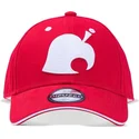 rote-snapback-kappe-mit-gebogenem-schirm-leaf-logo-animal-crossing-von-difuzed