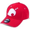 rote-snapback-kappe-mit-gebogenem-schirm-leaf-logo-animal-crossing-von-difuzed