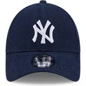 new-era-9forty-verstellbare-kappe-mit-gebogenem-schirm-in-dunkelblau-denim-der-new-york-yankees-mlb