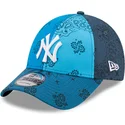 new-era-new-york-yankees-mlb-9forty-paisley-print-verstellbare-blaue-kappe