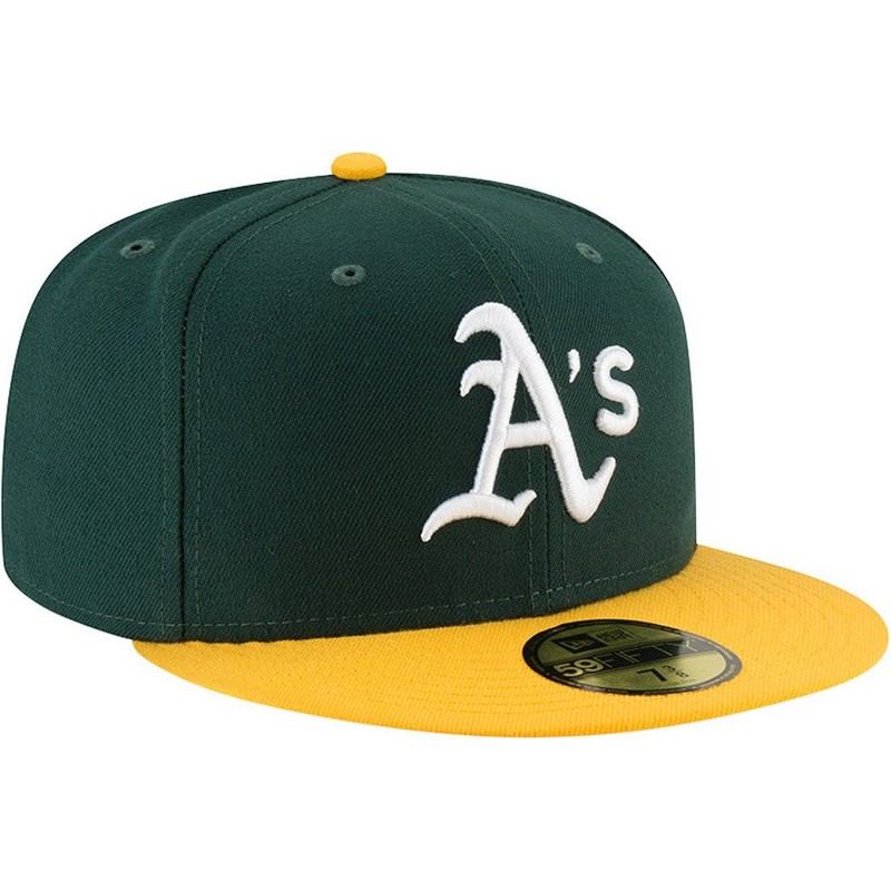 green and yellow fitted cap