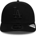 schwarze-gebogene-snapback-kappe-mit-schwarzem-logo-9fifty-stretch-snap-tonal-der-los-angeles-dodgers-mlb-von-new-era