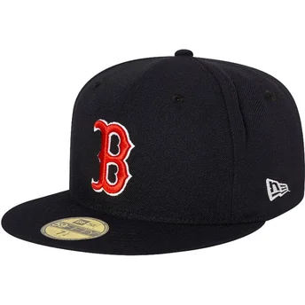 Marinblå platt keps justerad 59FIFTY AC Perf från Boston Red Sox MLB av New Era