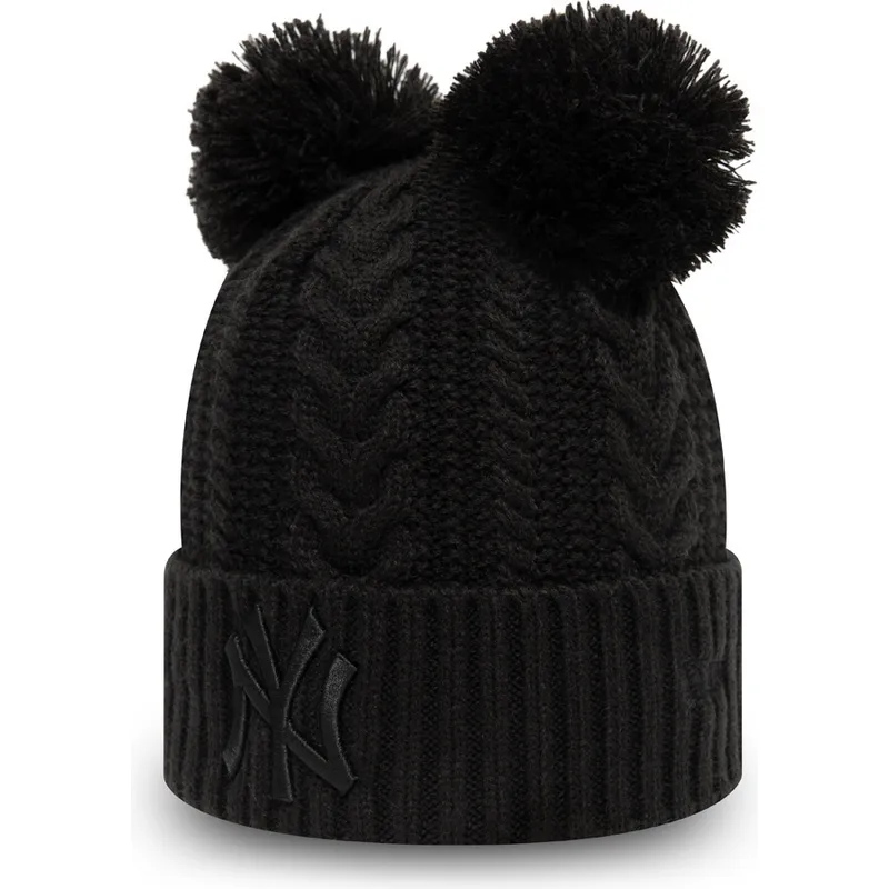 sapkak-pompon-fekete-doble-knit-cuff-new-york-yankees-mlb-new-era