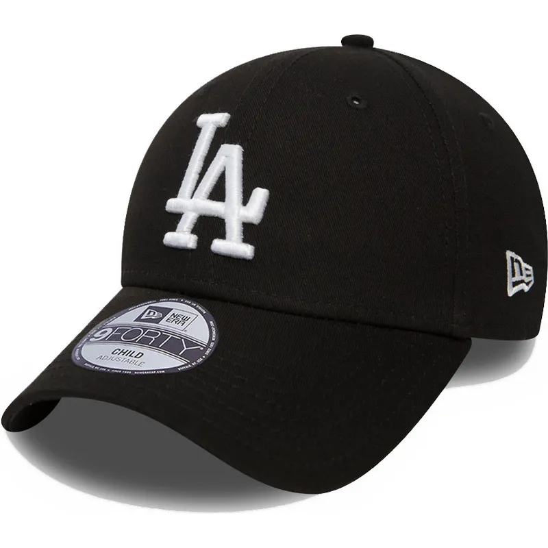 svart-justerbar-bojd-keps-for-barn-9forty-league-essential-los-angeles-dodgers-mlb-fran-new-era