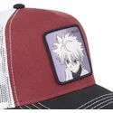 capslab-kir2-hunter-x-hunter-killua-zoldyck-rote-weisse-und-schwarze-trucker-kappe
