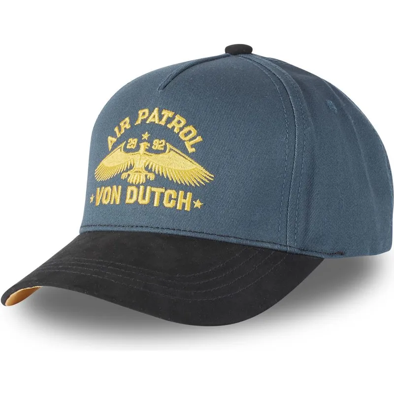 blaue-und-schwarze-verstellbare-curved-cap-air-patrol-air-von-von-dutch