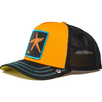 goorin-bros-baby-i-m-a-star-the-farm-orange-und-schwarze-trucker-kappe-mit-seestern