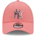new-era-new-york-yankees-mlb-9forty-infill-verstellbare-rosa-kappe-mit-gebogenem-schirm
