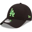 verstellbare-schwarze-curved-cap-mit-grunem-logo-9forty-neon-pack-der-los-angeles-dodgers-mlb-von-new-era
