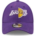violette-gebogene-verstellbare-kappe-9forty-washed-pack-split-logo-der-los-angeles-lakers-nba-von-new-era