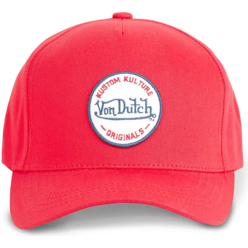 rote-gebogene-snapback-kappe-kustom-kulture-col-red1-von-von-dutch