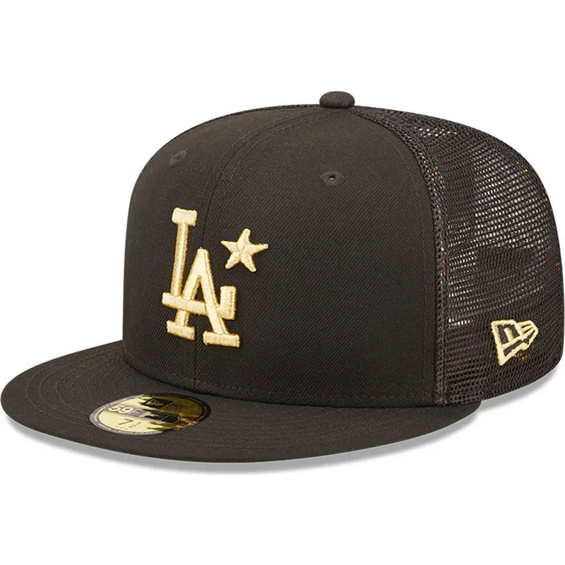 new-era-flat-brim-golden-logo-59fifty-all-star-game-los-angeles-dodgers-mlb-black-fitted-trucker-hat