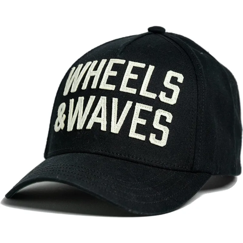 schwarze-gebogene-snapback-kappe-classic-ww22-von-wheels-and-waves