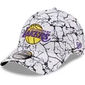 sapkak-ivelt-feher-allithato-9forty-marble-los-angeles-lakers-nba-new-era