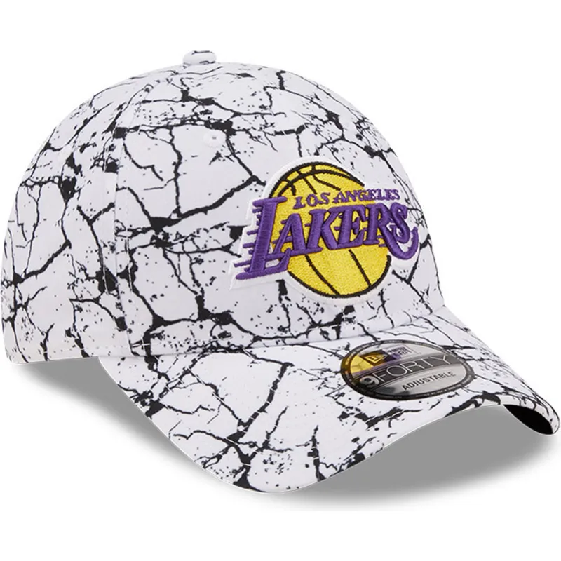 sapkak-ivelt-feher-allithato-9forty-marble-los-angeles-lakers-nba-new-era
