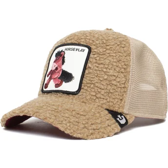 braune-trucker-kappe-mit-schaffell-pluschpferd-horse-play-the-farm-von-goorin-bros