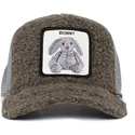 goorin-bros-bunny-business-the-farm-braune-und-graue-trucker-mutze-mit-pluschkaninchen-badge