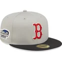 graue-und-schwarze-anliegende-flatcap-59fifty-world-series-der-boston-red-sox-mlb-von-new-era