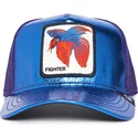 goorin-bros-the-farm-trucker-cap-blau-und-violett-siam-kampffisch-fighter-blue-light-metallic