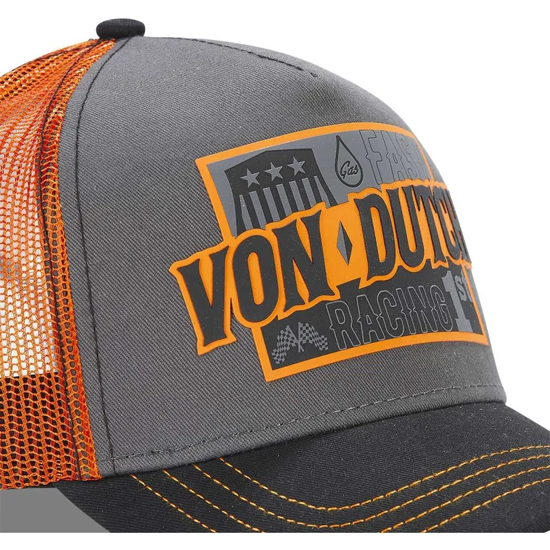 trucker-cap-grau-und-orange-fast-racing-arac-gre-von-von-dutch