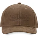 dunkelbraune-gebogene-snapback-kappe-suedine3-von-von-dutch