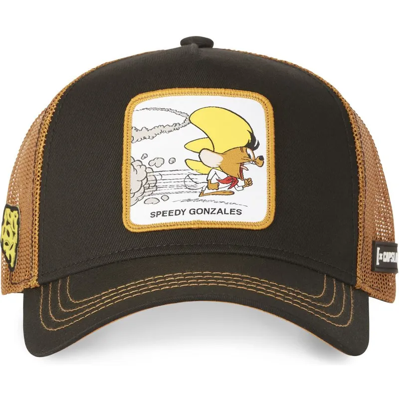 schwarze-und-braune-trucker-kappe-speedy-gonzales-spe3-looney-tunes-von-capslab