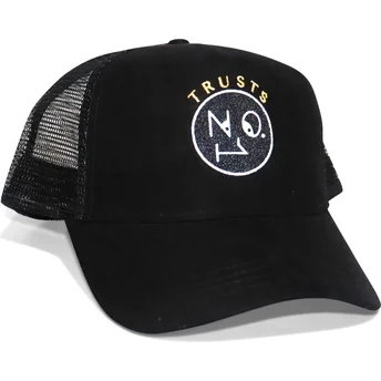 Sapkák ívelt fekete snapback Trusts No.1 Suede Black Gold The No.1 Face