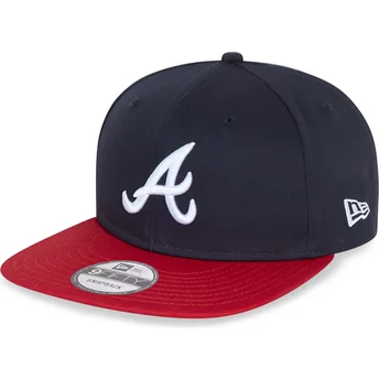 Atlanta Braves MLB New Era 9FIFTY Essential Snapback Kappe in Marineblau und Rot