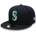 seattle-mariners-mlb-new-era-59fifty-authentic-on-field-marinbla-anpassad-flat-keps