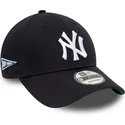 new-era-new-york-yankees-mlb-9forty-team-side-patch-verstellbare-kappe-mit-gebogenem-schirm-in-marineblau