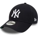 new-era-new-york-yankees-mlb-9forty-team-side-patch-verstellbare-kappe-mit-gebogenem-schirm-in-marineblau