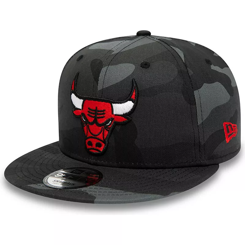 Gorra plana negra snapback 9FIFTY Team Drip de Chicago Bulls NBA